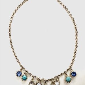 Aeropostale Silver Necklace with Blue and Turquoise Accents